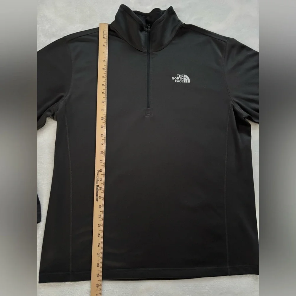 The North Face Sweatshirt Black Dark Gray Glacier Fleece 1/4 Zip Pullover XL